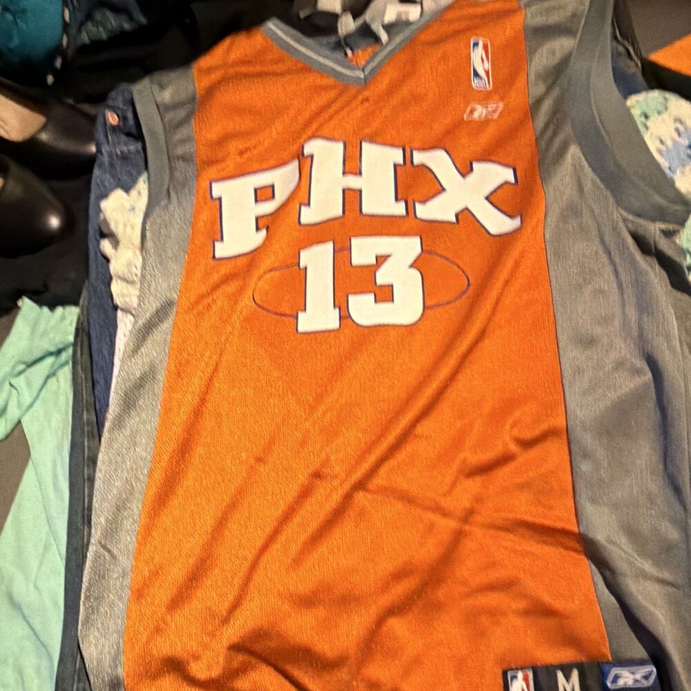 Reebok Phoenix Suns Steve Nash #13 NBA Jersey Mens M Orange Gray